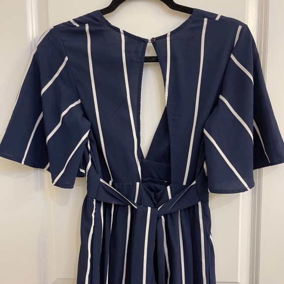 Navy & White Striped Romper - Picture 4 of 4